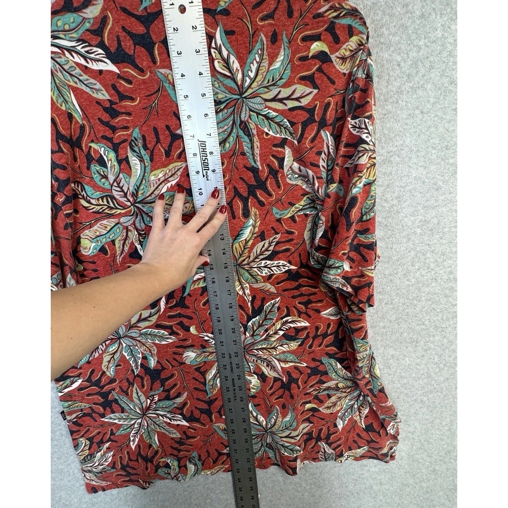 VTG Polo Sport Ralph Lauren 2XLT Red Tropical Leaf Shirt 60% Hemp 40% Cotton - Picture 16 of 16